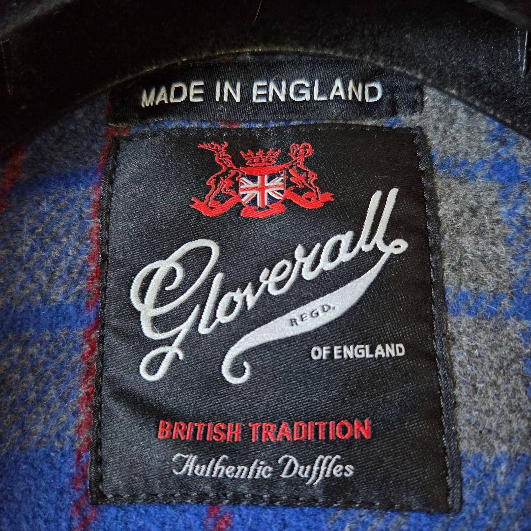 美品 グローバーオール ダッフルコート サイズ S相当 チェック ブルー