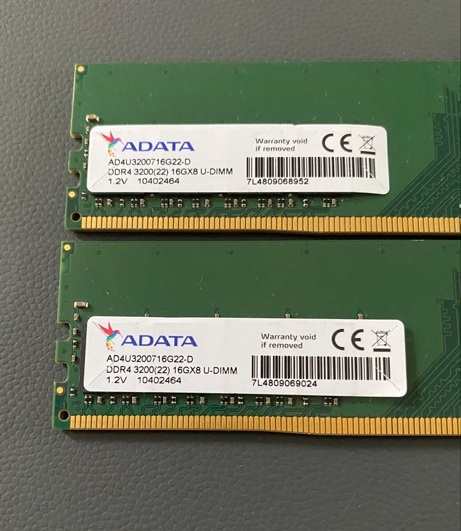 メモリー ADATA DDR4 3200Mhz (16GBx2)32GB U-DIMM