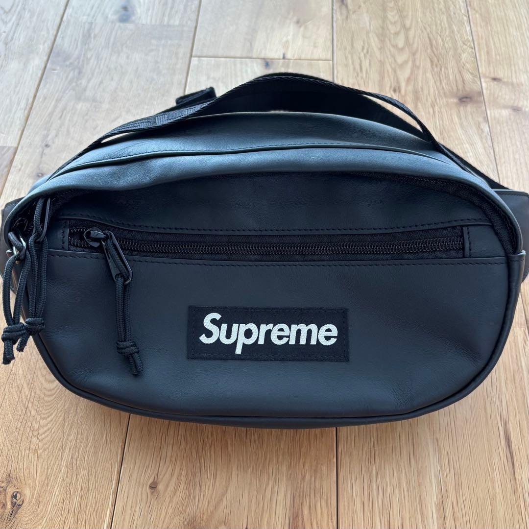 【新品】Supreme 23FW Leather Waist Bag ブラック