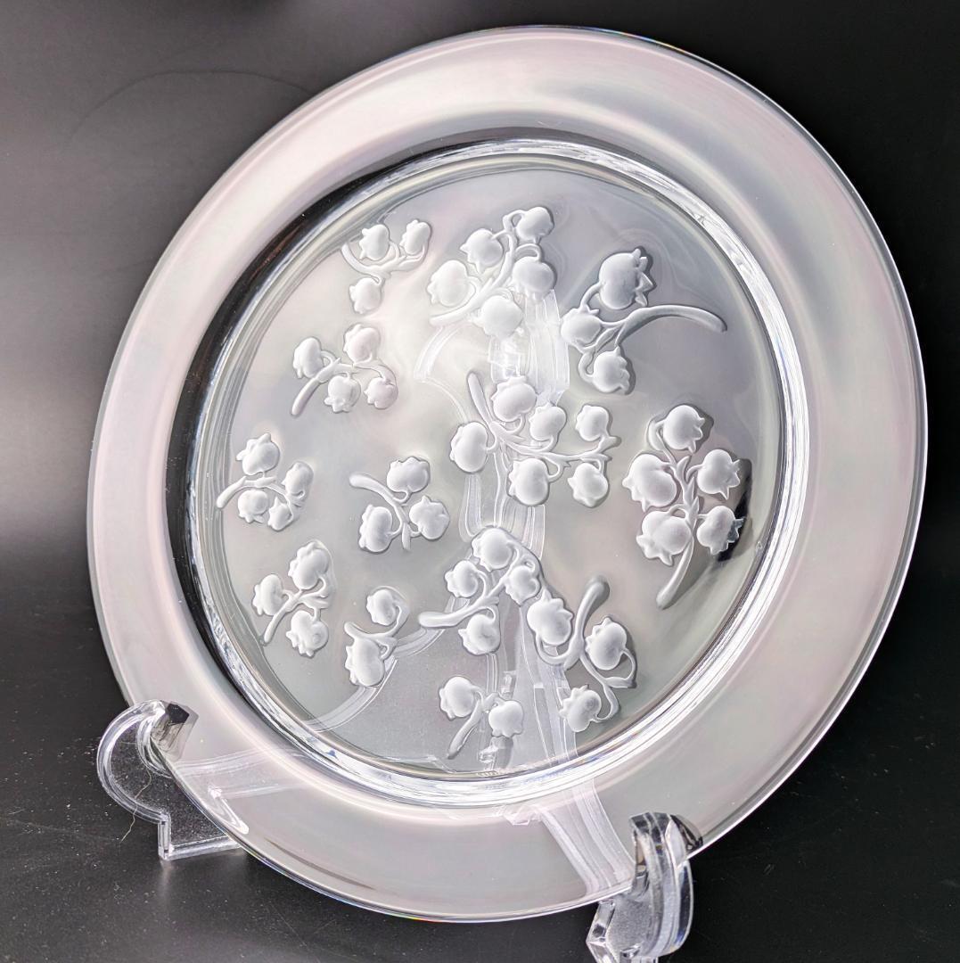 しゃたさん専用硝子にすずらんが遊ぶ★ラリック すずらん 21㎝ プレート 皿a