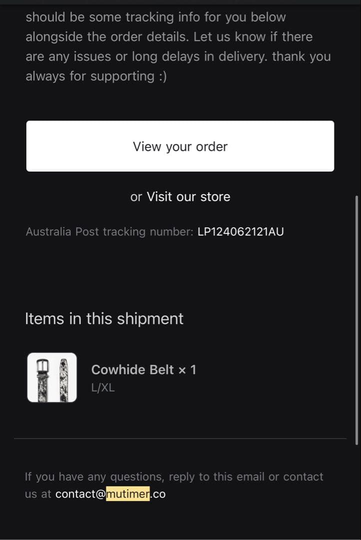 小物 mutimer COWHIDE BELT L/XL