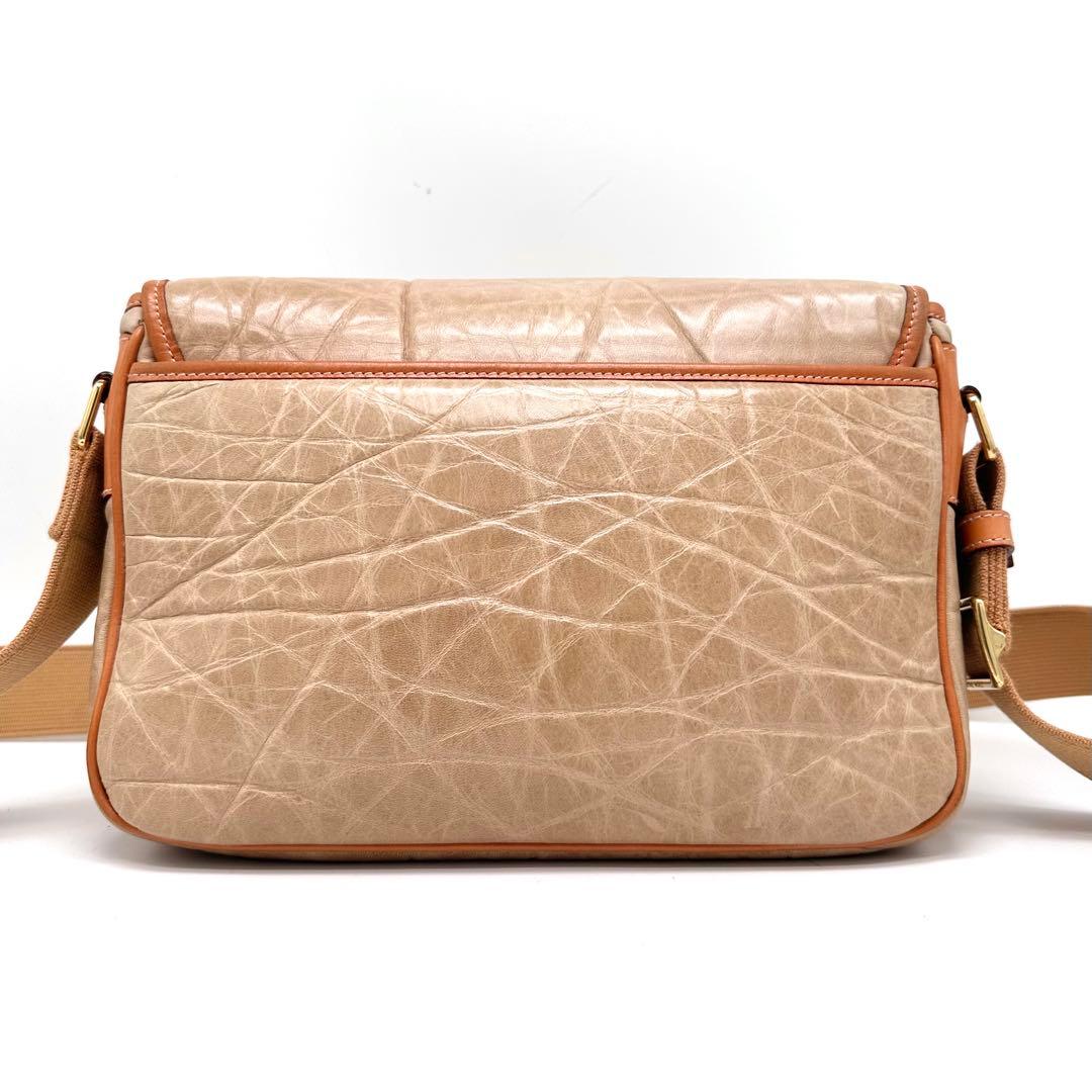 【希少】ハンティングワールド メッセンジャーバッグ バチューレザー ベージュ