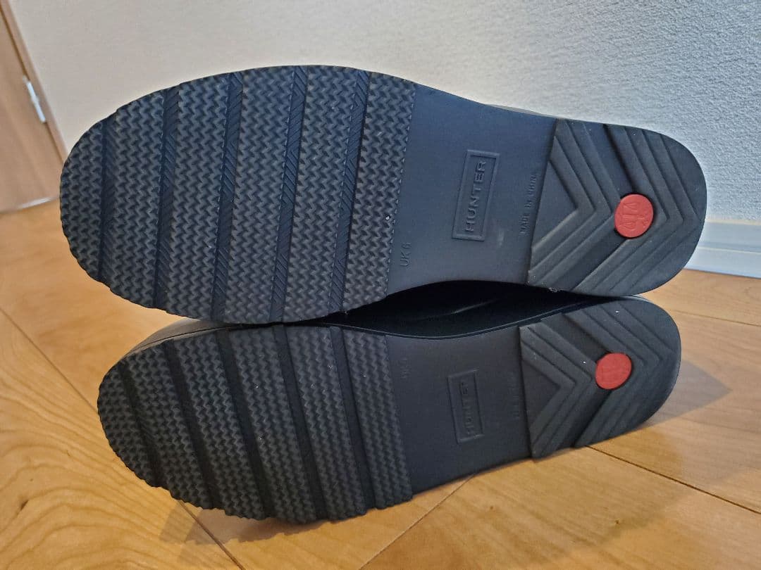 HUNTER ブラックラバーブーツ インナーソックス付き