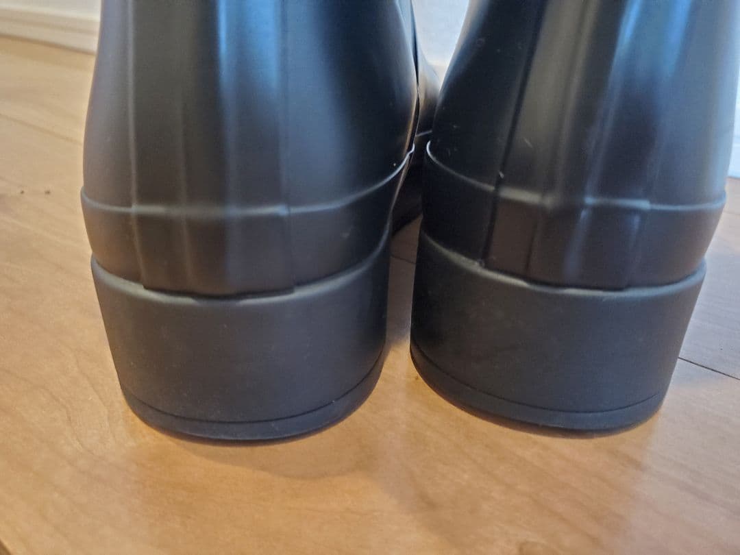 HUNTER ブラックラバーブーツ インナーソックス付き