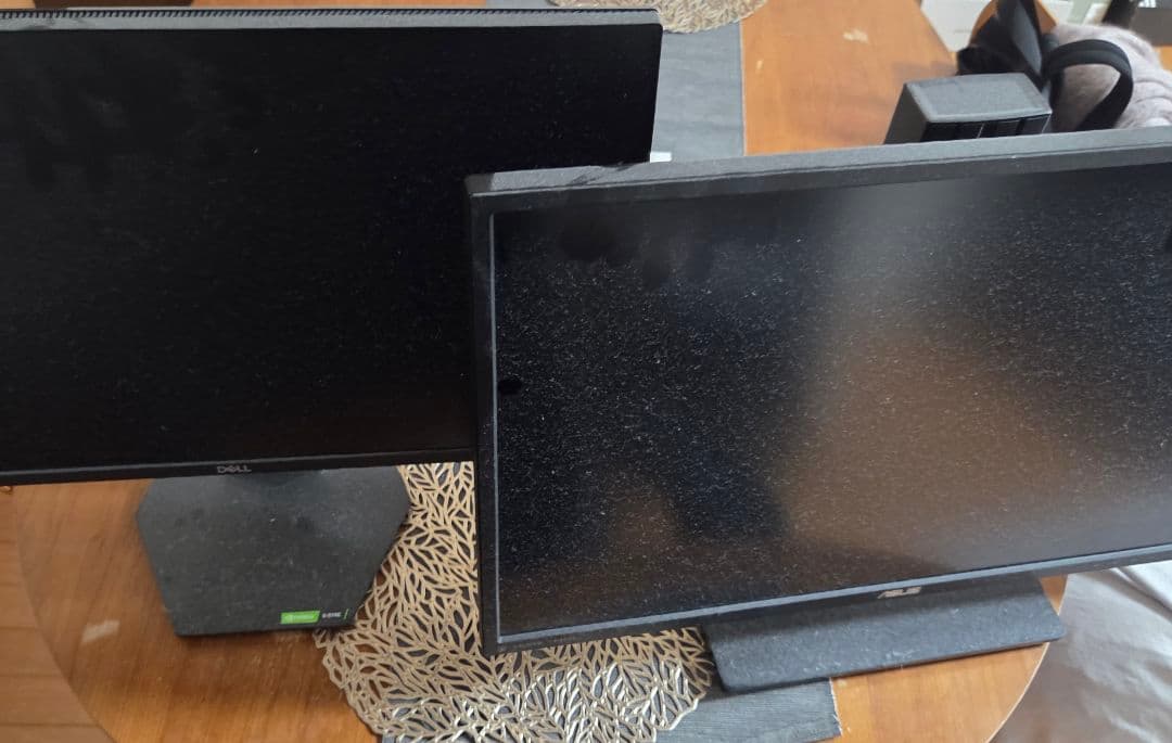 ゲーミングモニター2個セットASUS27インチ4k DELL24インチ144hz