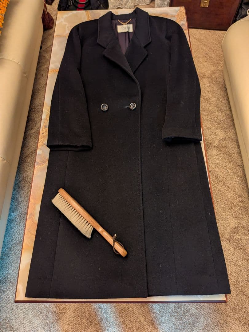 漆黒の華　最高級ピュアカシミアチェスターコート他2点　ブラック　百貨店購入