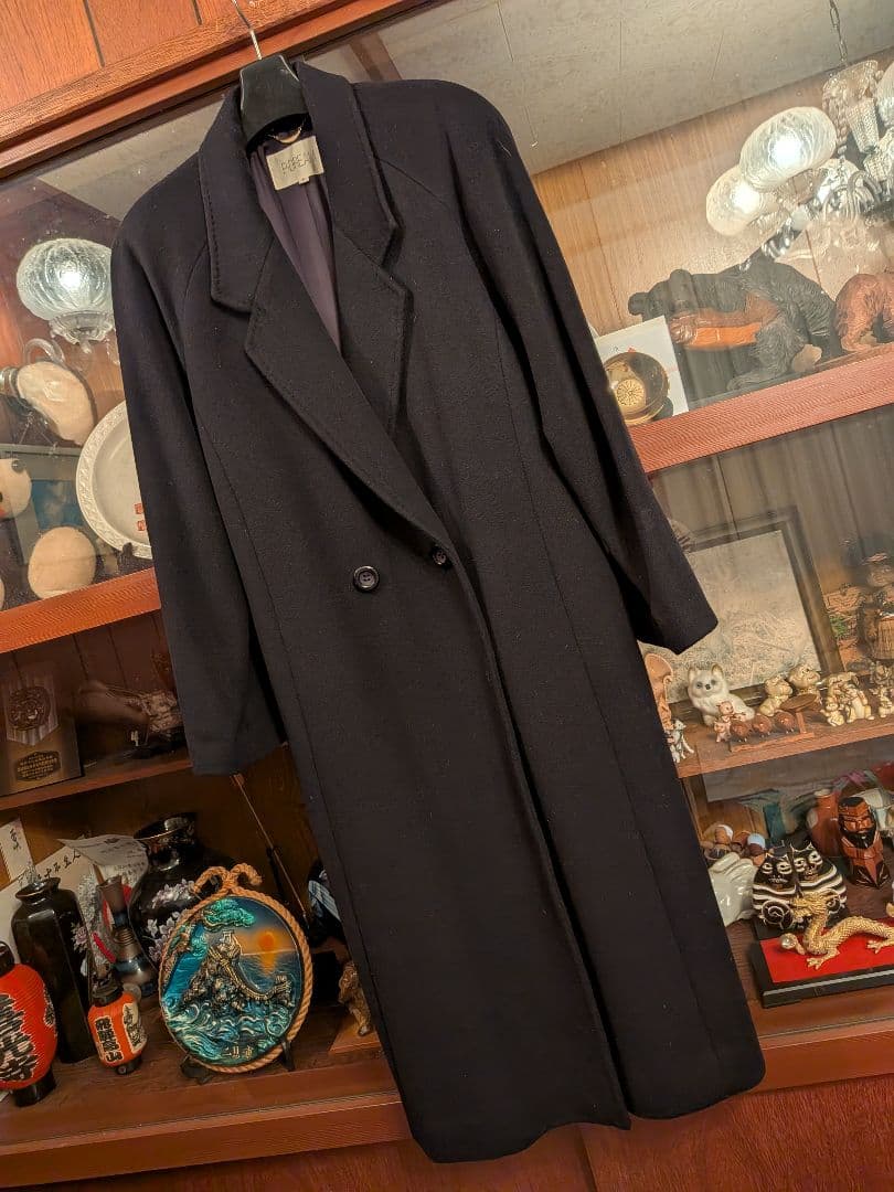 漆黒の華　最高級ピュアカシミアチェスターコート他2点　ブラック　百貨店購入