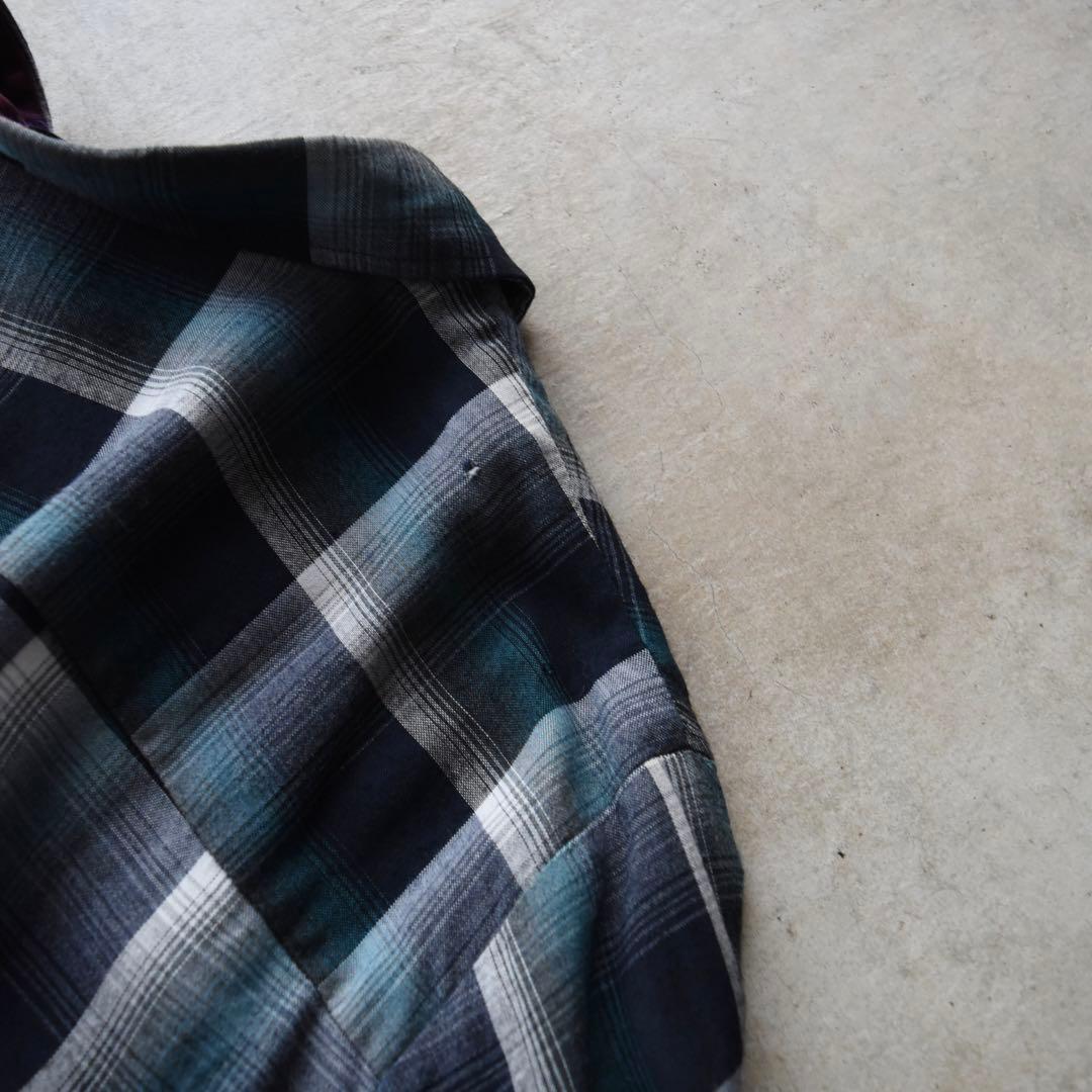 60s ARROWアロー オンブレチェック レーヨン 長袖シャツ ヴィンテージ