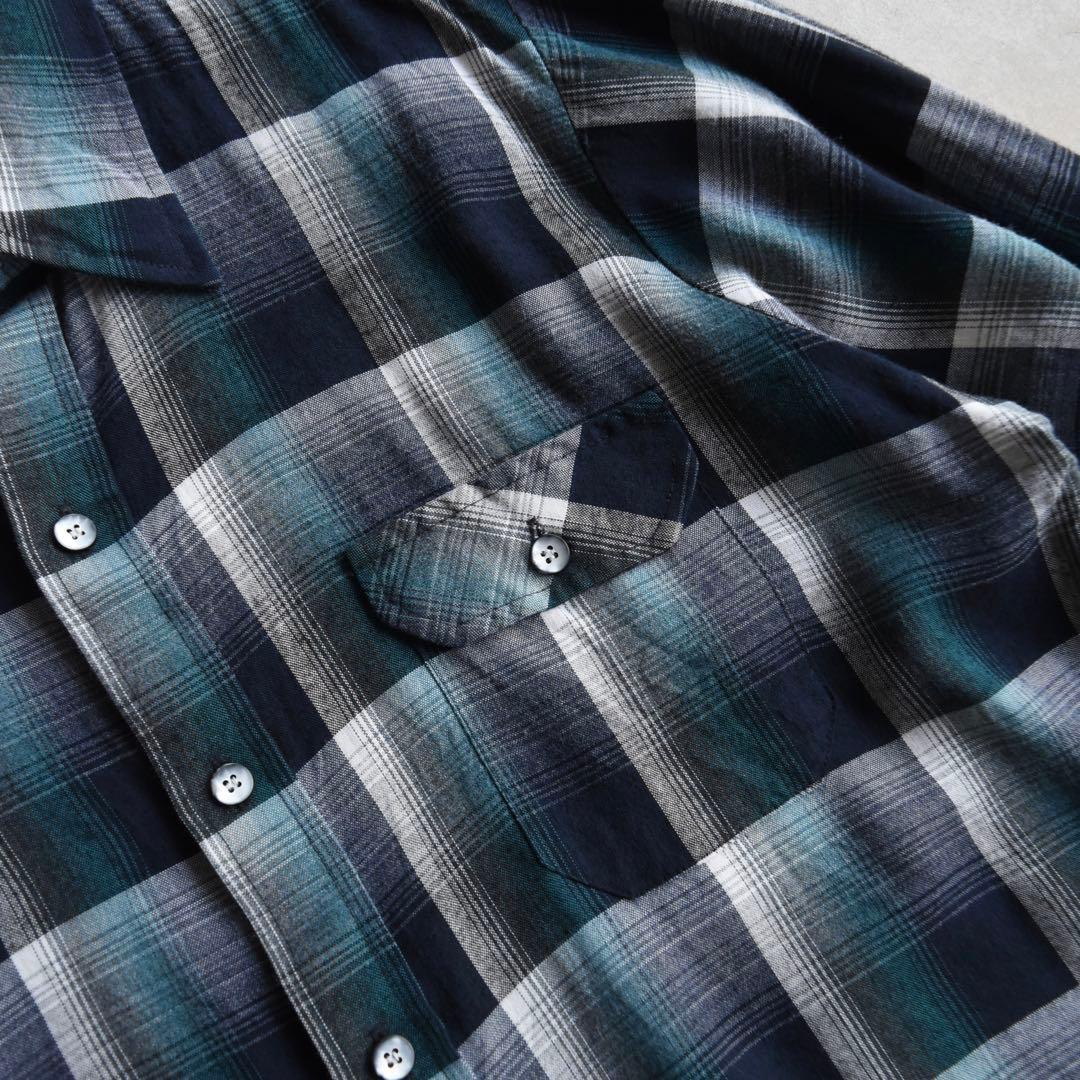 60s ARROWアロー オンブレチェック レーヨン 長袖シャツ ヴィンテージ