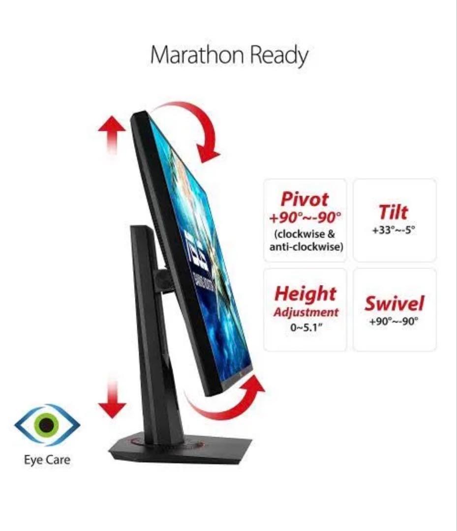 ASUS VG278Q 27型 フルHDゲーミングディスプレイ ピボット対応