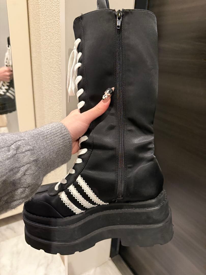 Darich レースアップスニーカーロングブーツ　BLK Mサイズ