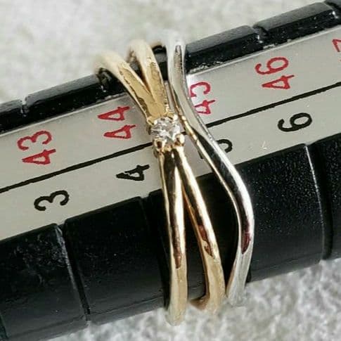 『やんまー』ウェーブリング♡5号【エテ】K10 ウェービー ゴールドリング