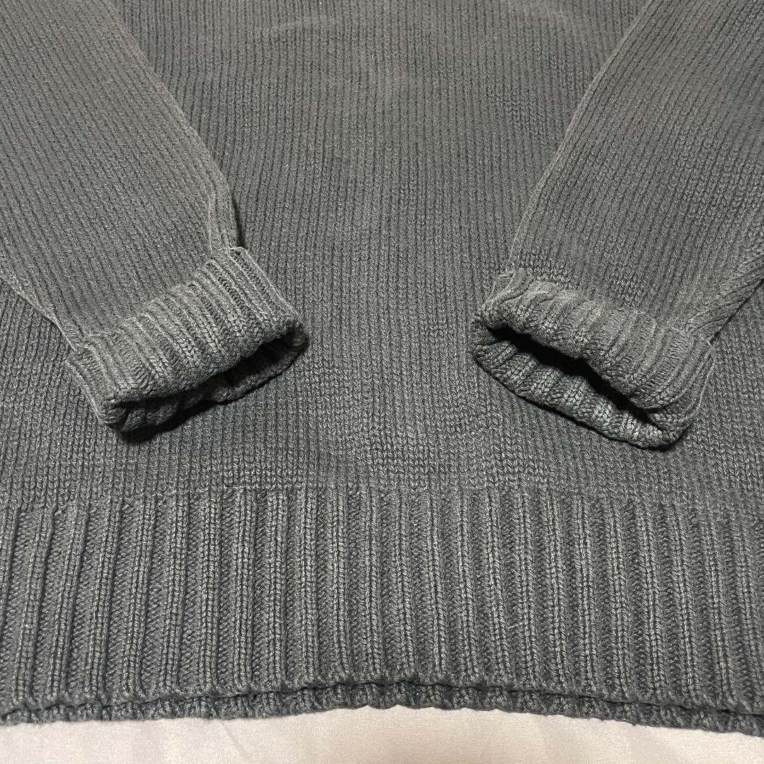 90s ラルフローレン ニット セーター クルーネック コットン ブラック　L