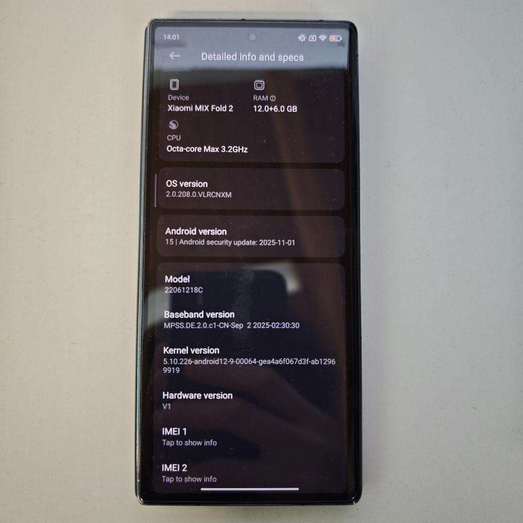 スマートフォン本体 xiaomi mix fold2