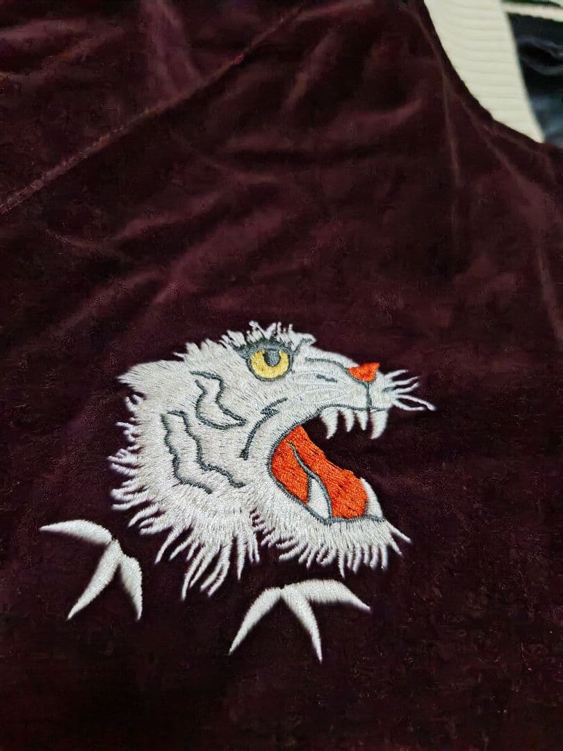 美品 2面用AVIREX USA 別珍 虎日本 スカジャン unisex サテン