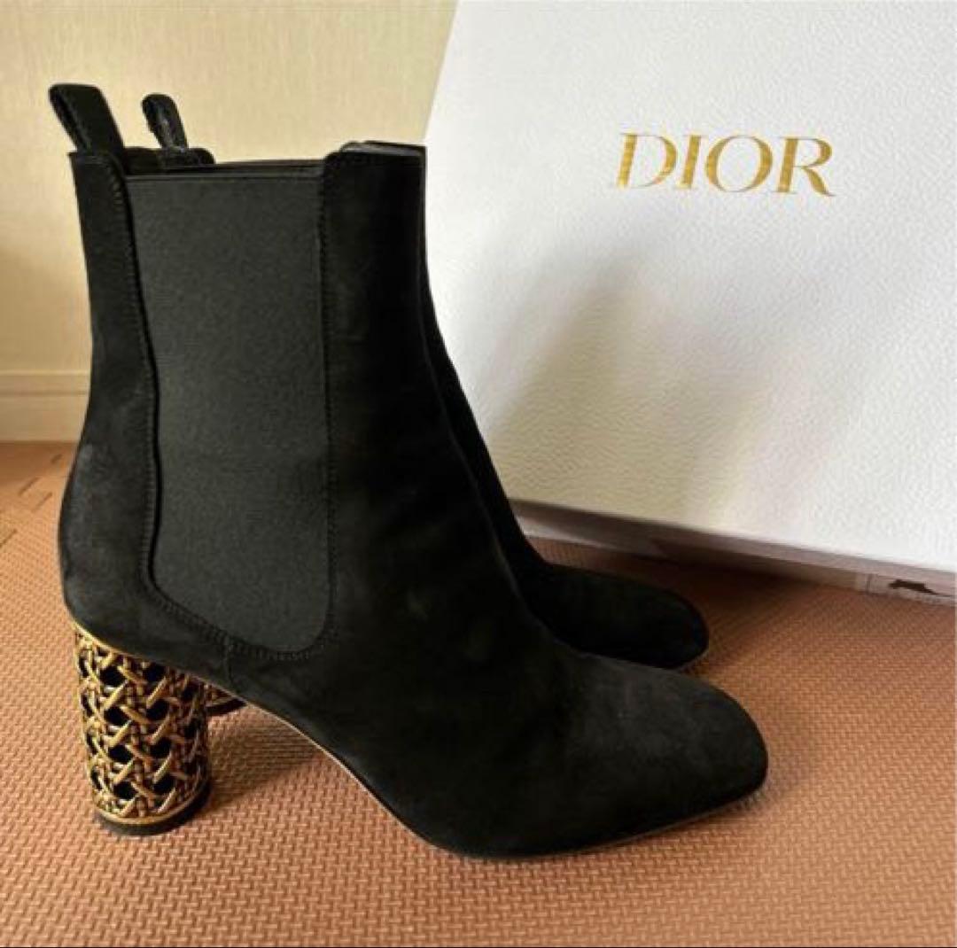 【完売品】DIORクリスチャンディオール　カナージュサイドゴアショートブーツ36