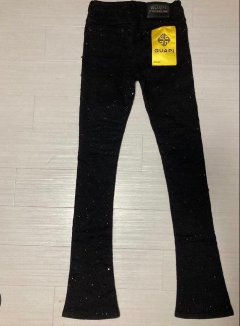 GUAPI ブラックフレアパンツ30