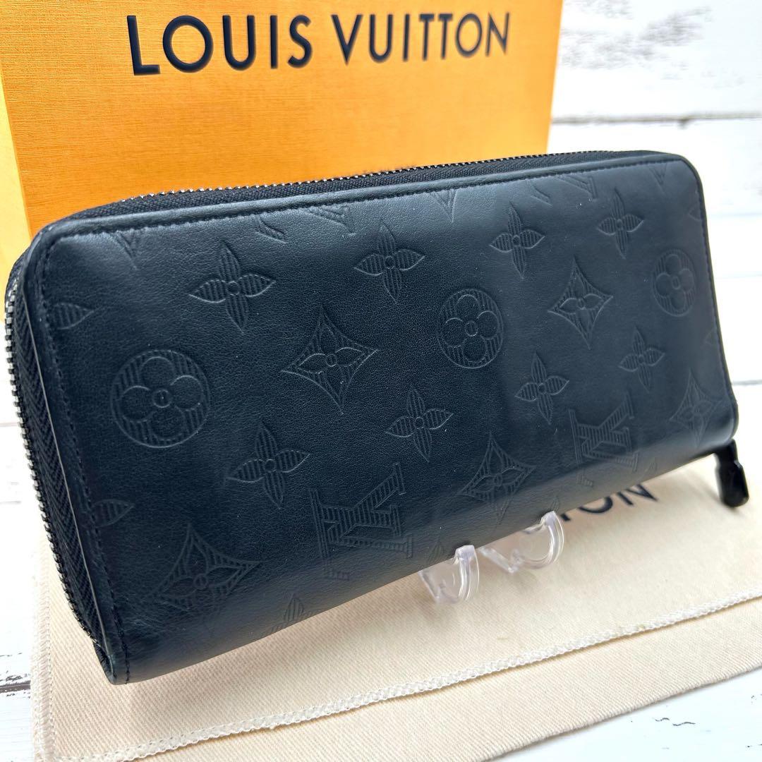 【新型IC】ルイヴィトン モノグラム シャドウ ヴェルティカル ノワール 長財布
