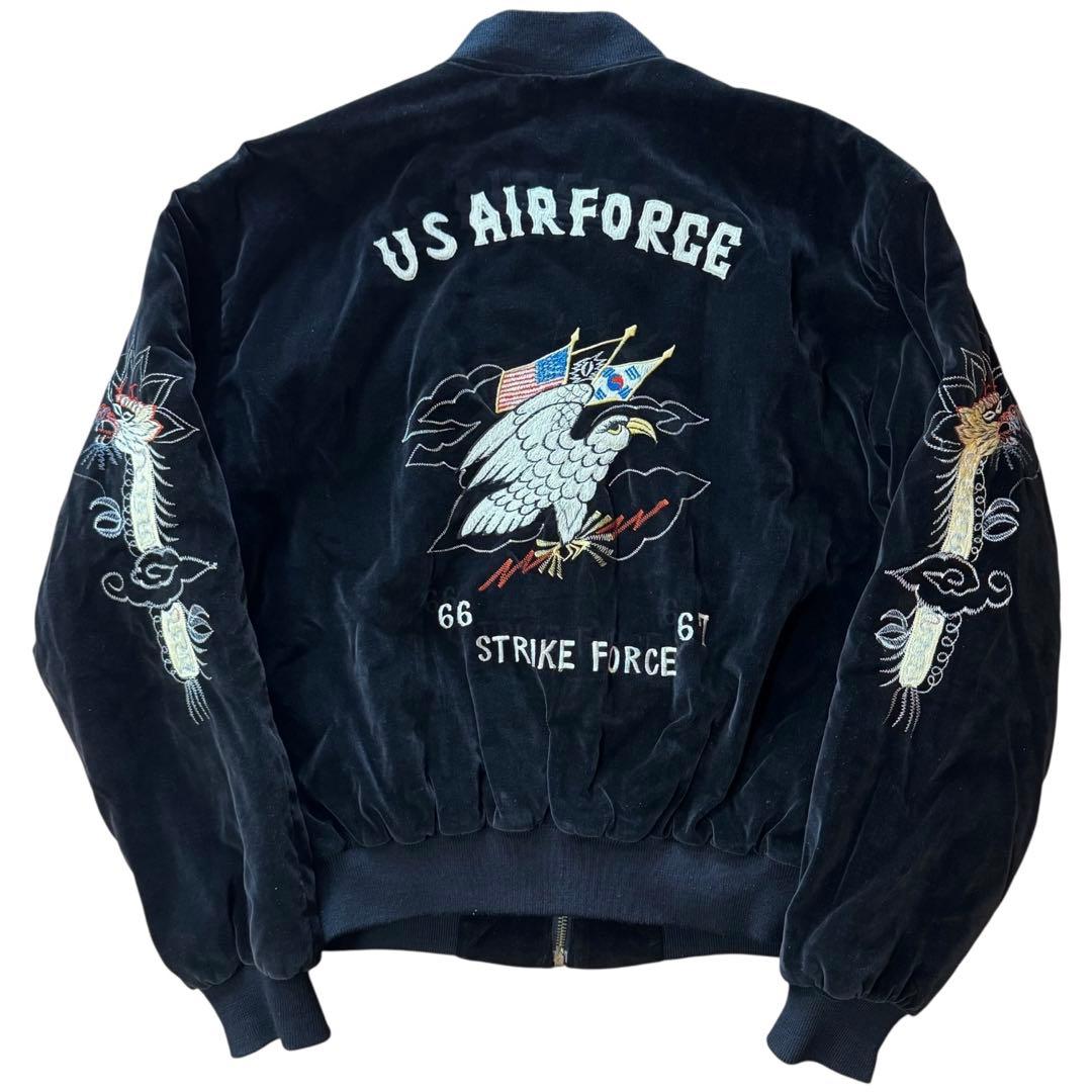 稀少 WAREHOUSE 別珍 USAF スーベニアジャケット 38 ブラック