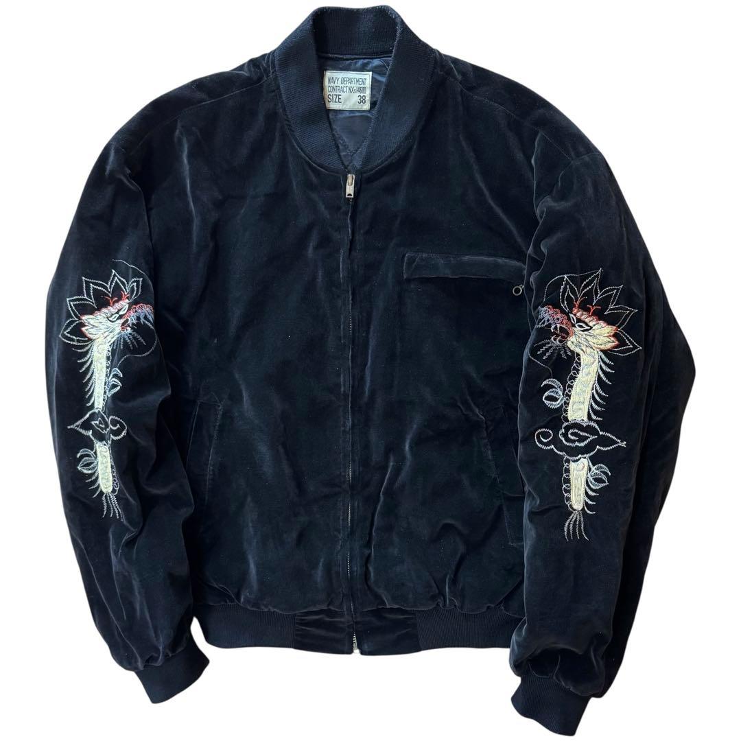 稀少 WAREHOUSE 別珍 USAF スーベニアジャケット 38 ブラック