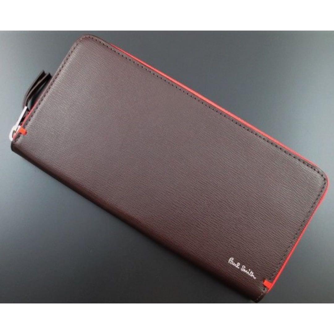 ☆店頭完売☆新品☆箱付 ポールスミス 人気カラーファスナー 長財布 チョコ☆