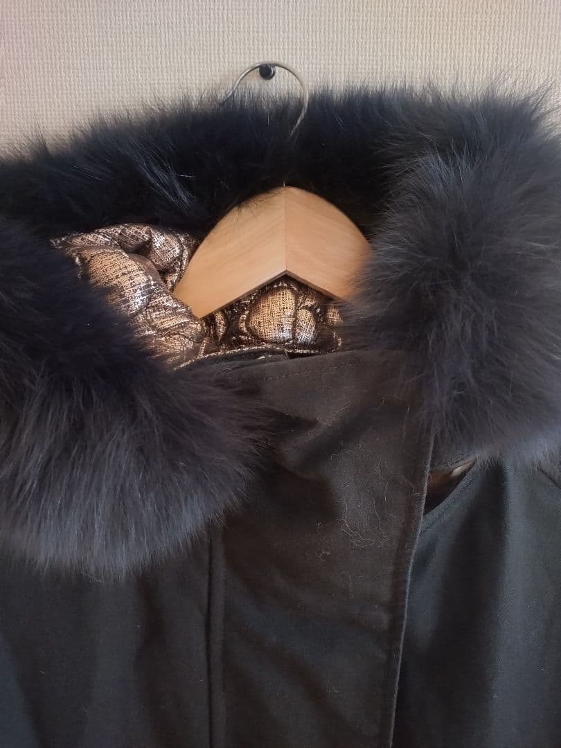 ツモリチサト アマモールモッズコート フォックスファー ライナー ブラック