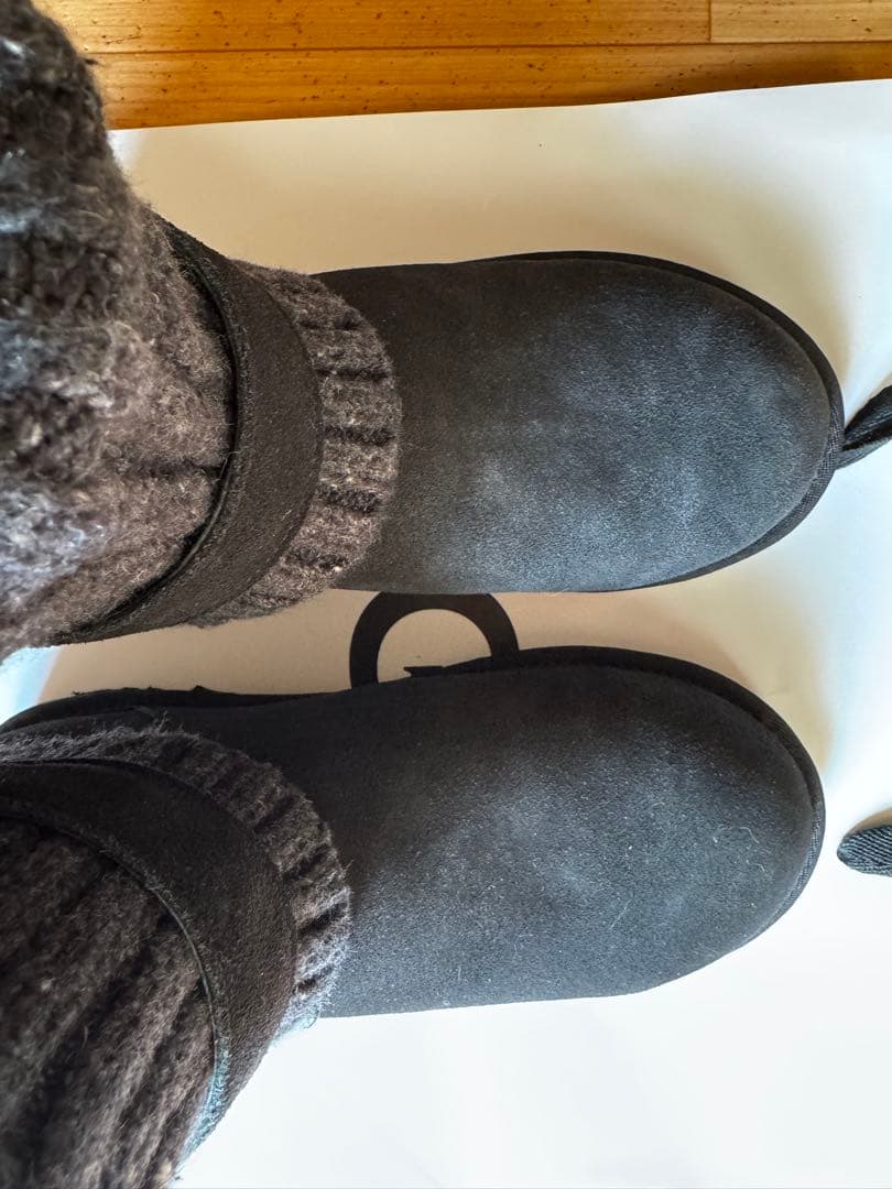 KantaUGG サイズ8黒 スエード ムートンブーツ24.5センチ前後