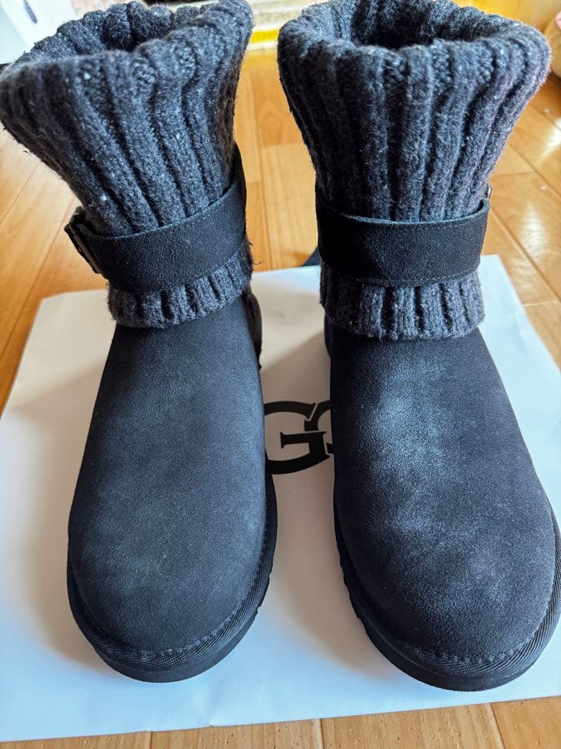 KantaUGG サイズ8黒 スエード ムートンブーツ24.5センチ前後