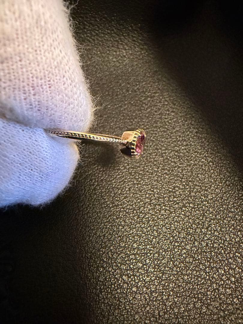 ピンクサファイアリング　0.473ct K10 ホワイトゴールド　11号