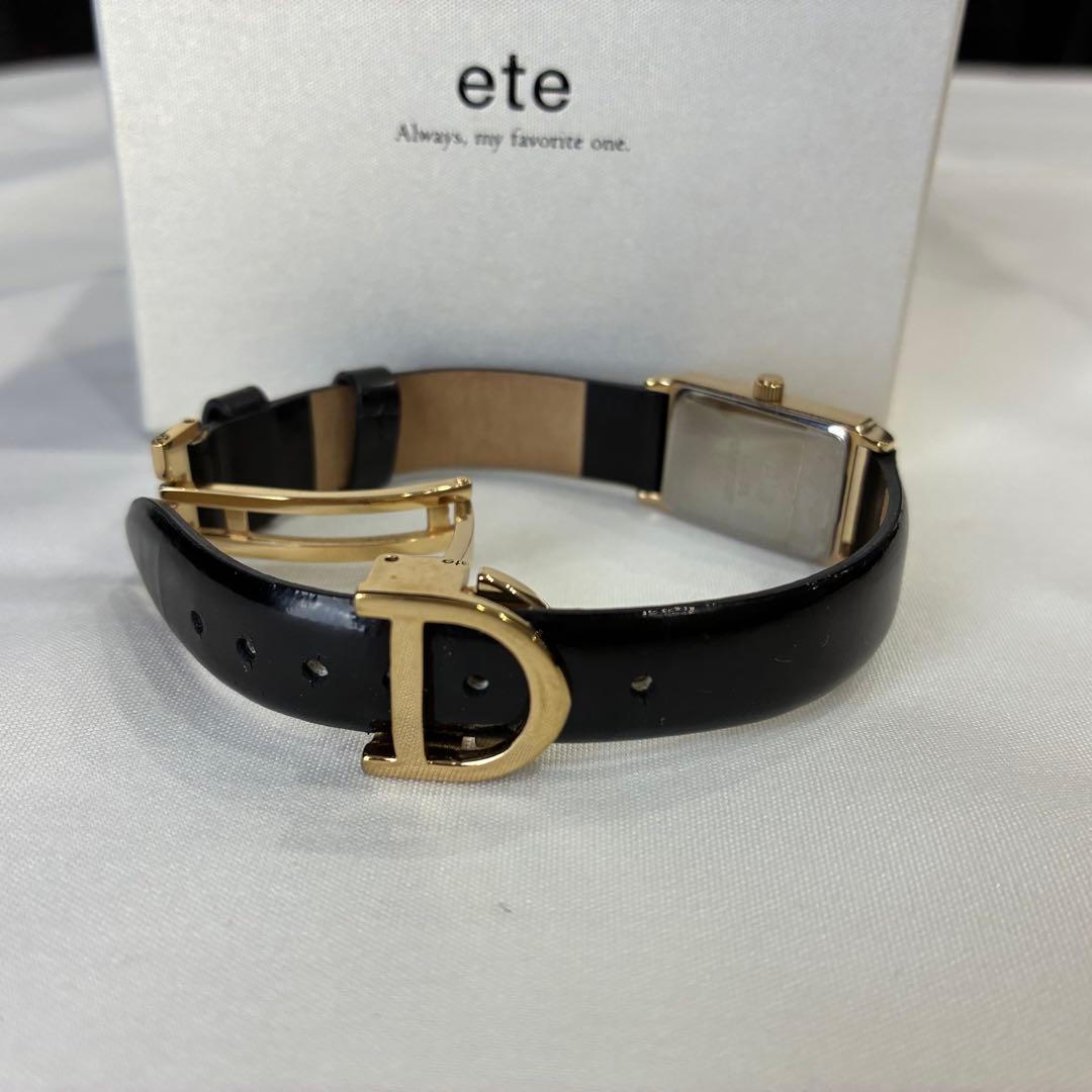 【美品】【値下げ】ete ダイヤモンド　ゴールド　スクエアウォッチ