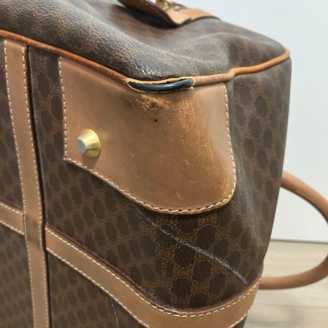 【値下げ・ヴィンテージ】セリーヌ マカダム柄 ボストンバッグ 大容量