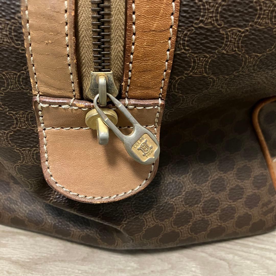 【値下げ・ヴィンテージ】セリーヌ マカダム柄 ボストンバッグ 大容量