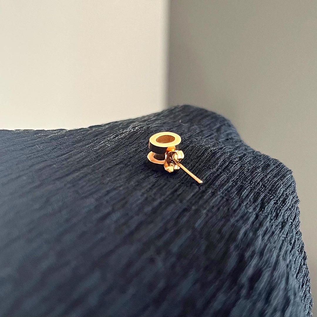 HERMÈSエルメス Hロゴ ポップアッシュピアス ゴールド×オレンジ 美品