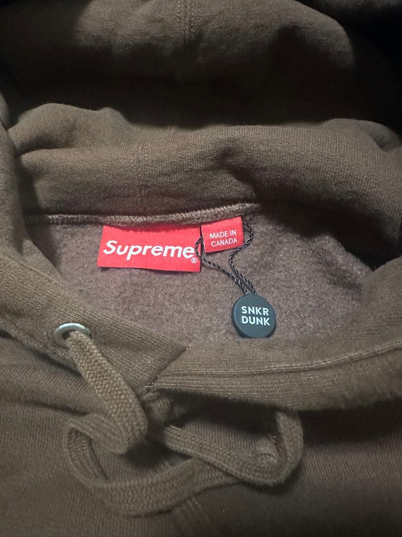 トップス Supreme Bling Box Logo Hooded Dark Brown