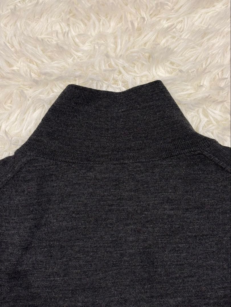 ポールスミス　アーティストストライプ　ジップ　ニット　チャコール　Mサイズ