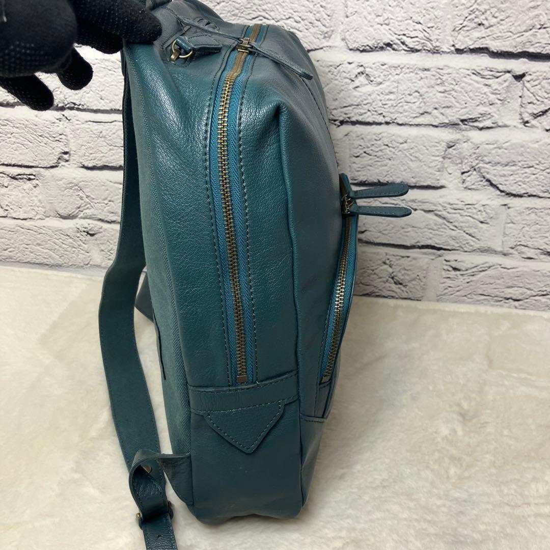 未使用級✨ダコタ ファレル シボ 山羊革 レザー A4可 ロゴ型押し リュック