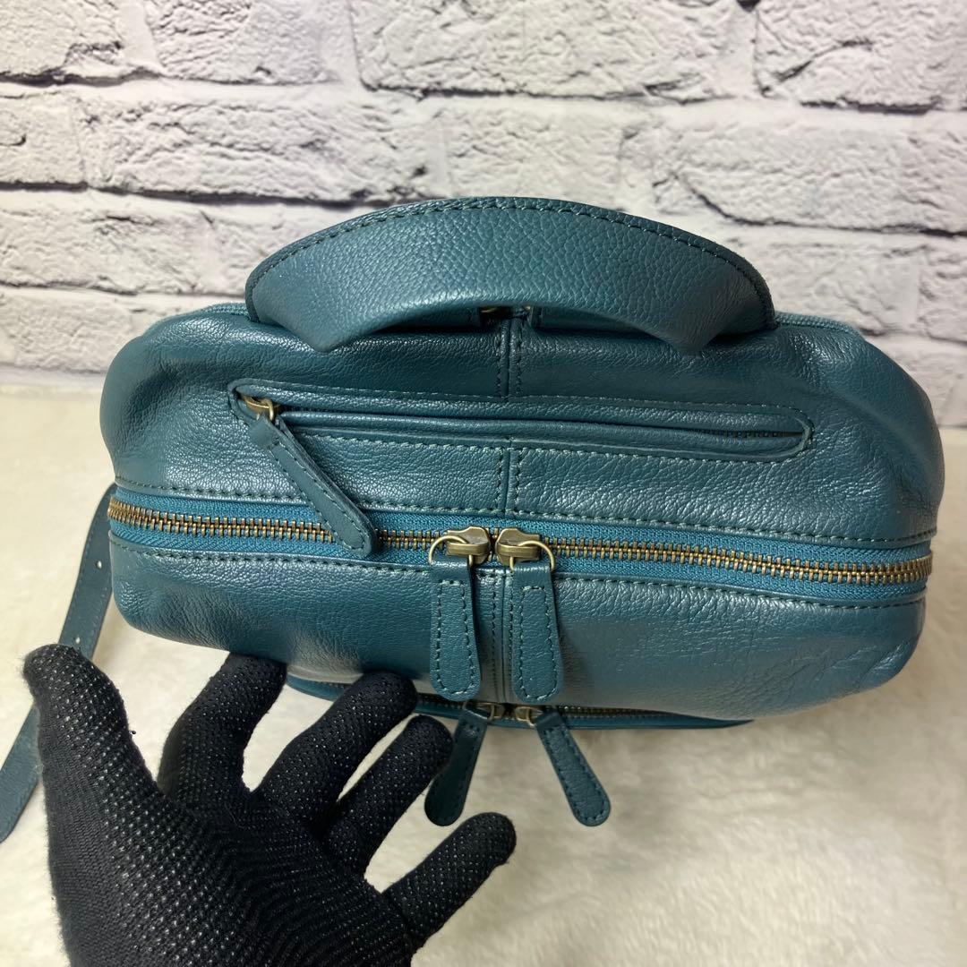 未使用級✨ダコタ ファレル シボ 山羊革 レザー A4可 ロゴ型押し リュック