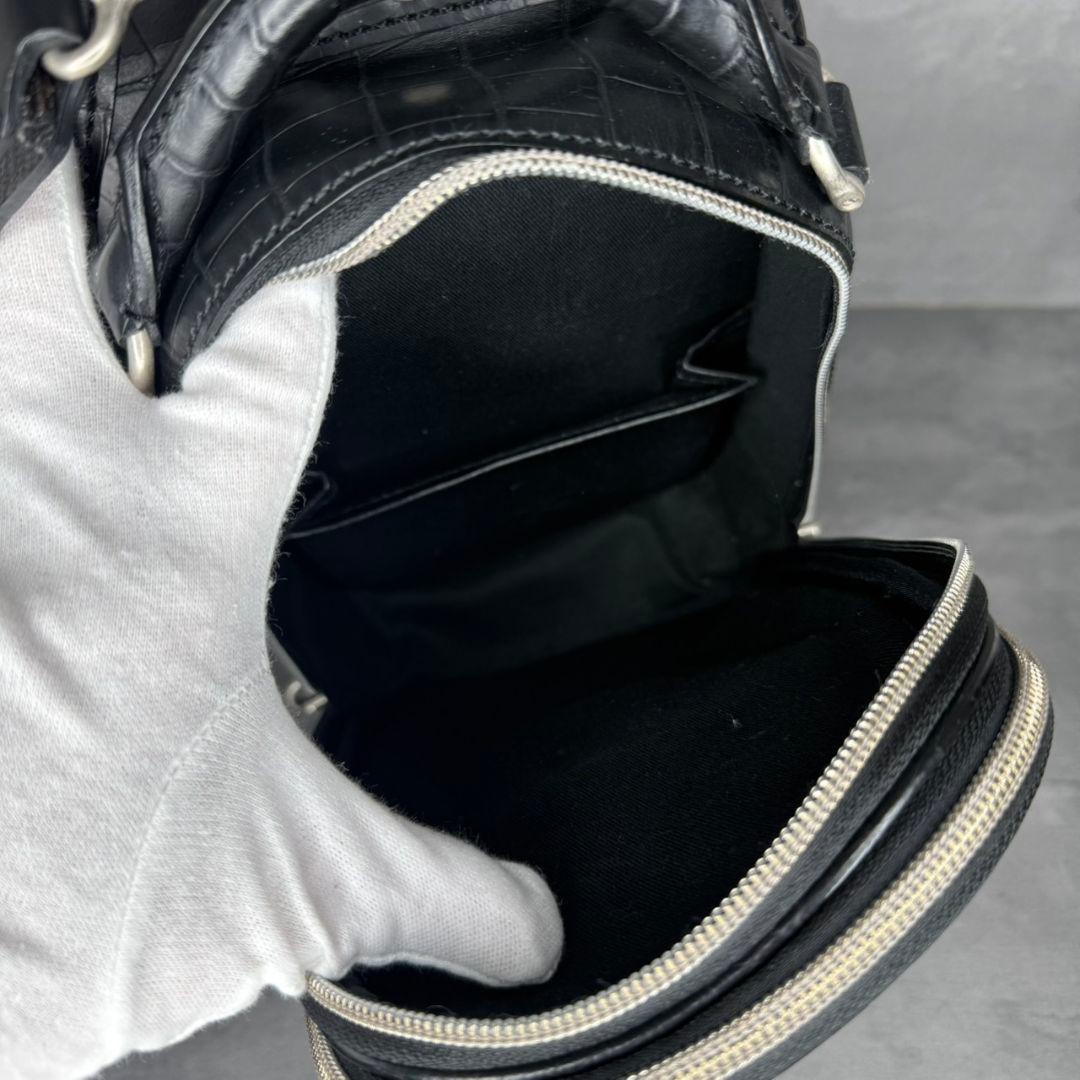 【激レア】エルゴポック クロコダイル型押し ボディバッグ クロスボディ 2層式