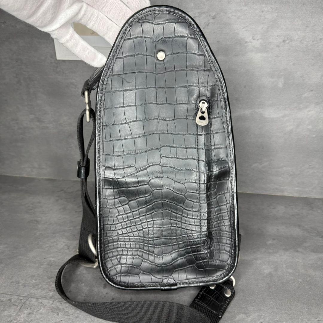 【激レア】エルゴポック クロコダイル型押し ボディバッグ クロスボディ 2層式