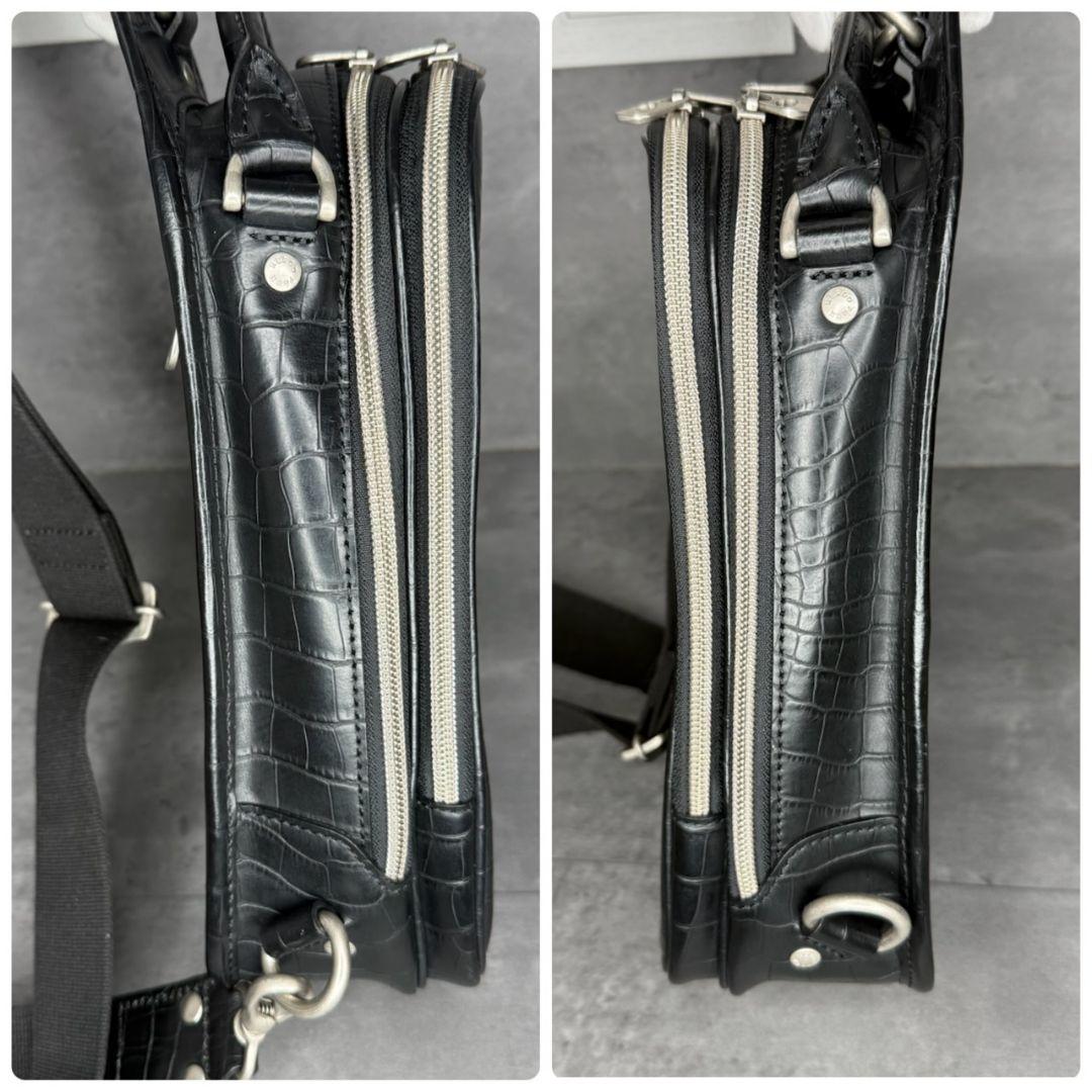 【激レア】エルゴポック クロコダイル型押し ボディバッグ クロスボディ 2層式