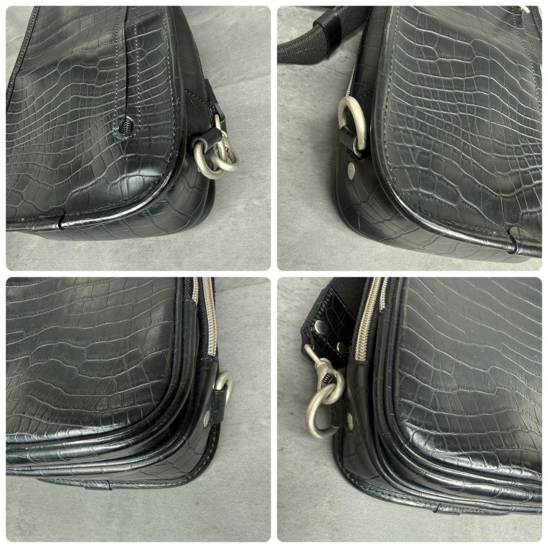 【激レア】エルゴポック クロコダイル型押し ボディバッグ クロスボディ 2層式