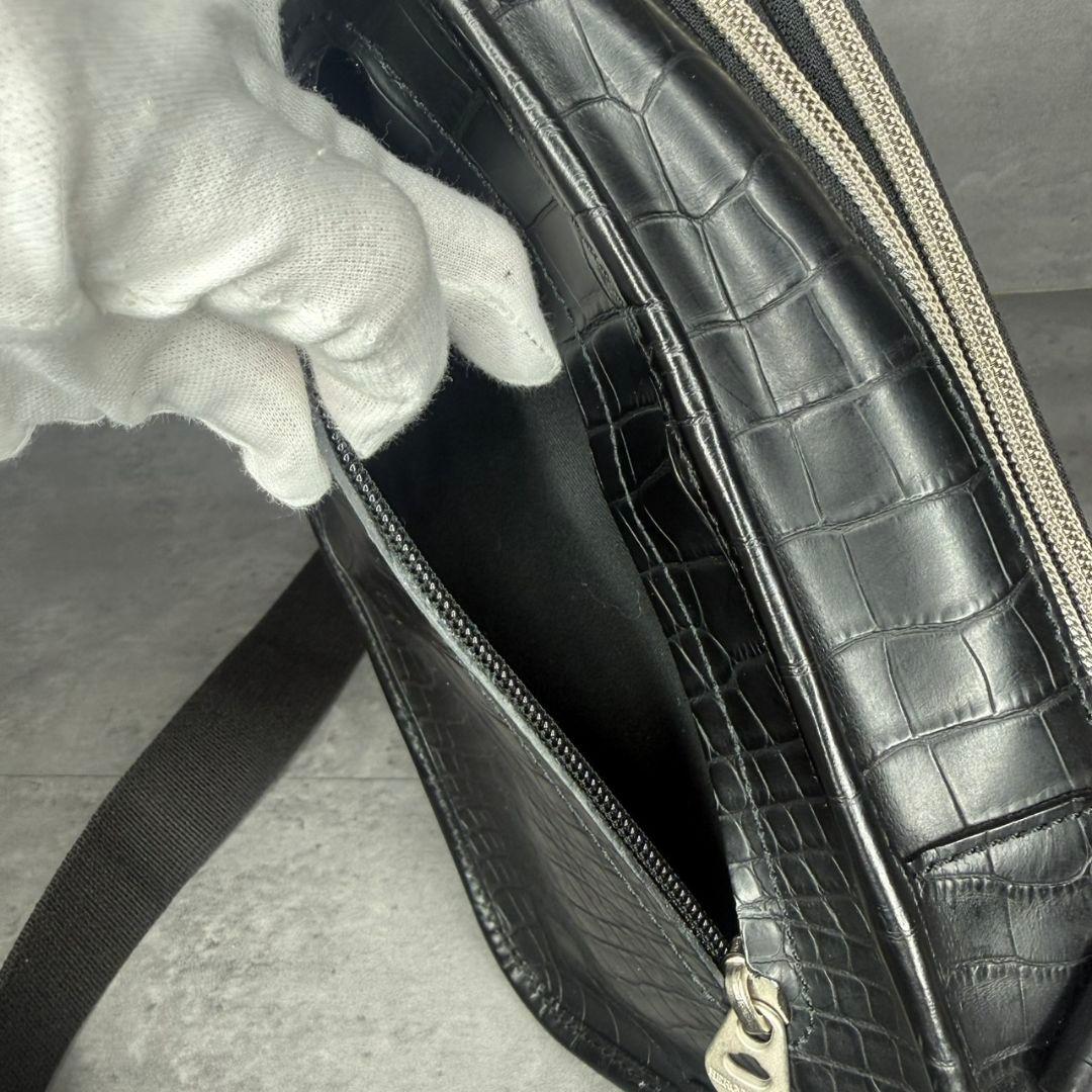 【激レア】エルゴポック クロコダイル型押し ボディバッグ クロスボディ 2層式