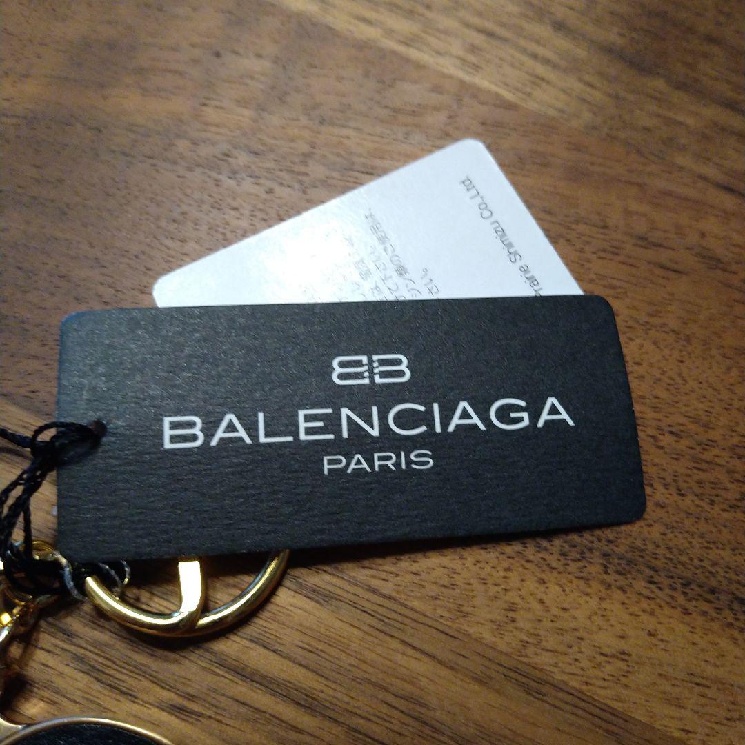 BALENCIAGA キーリング ゴールド/ブラック　レザー