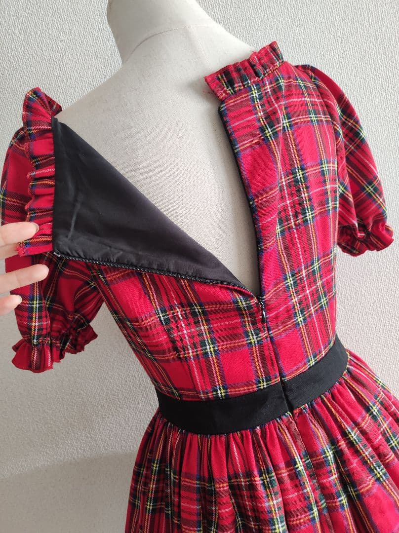 トゥアリス ラブハート チェックフリルドレス＋カチューシャセット Toalice