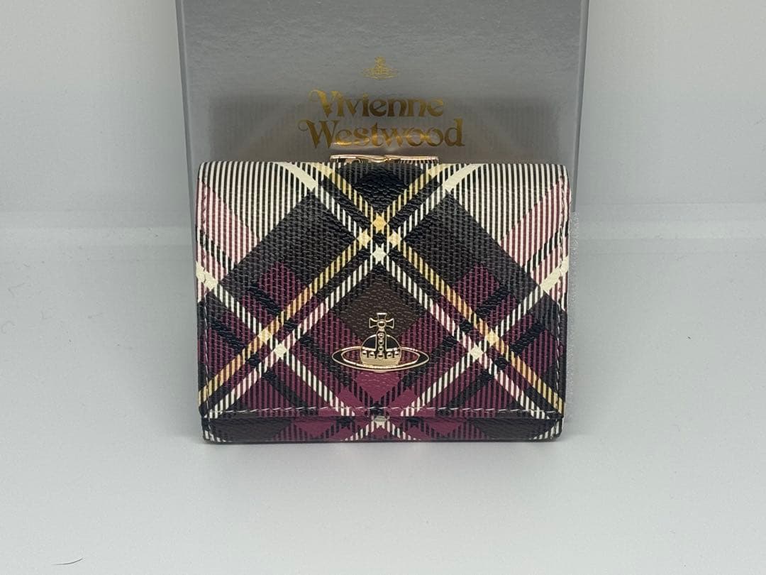 【新品未使用】Vivienne Westwood チェック柄三つ折り財布