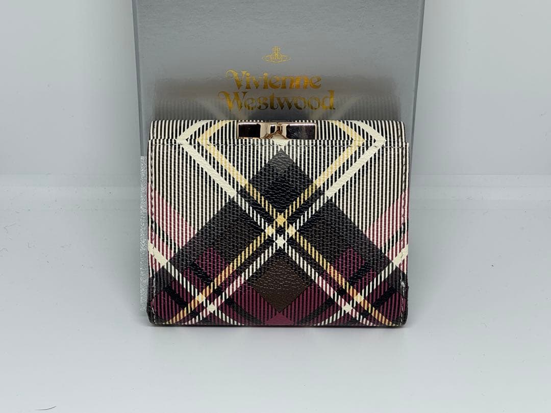 【新品未使用】Vivienne Westwood チェック柄三つ折り財布
