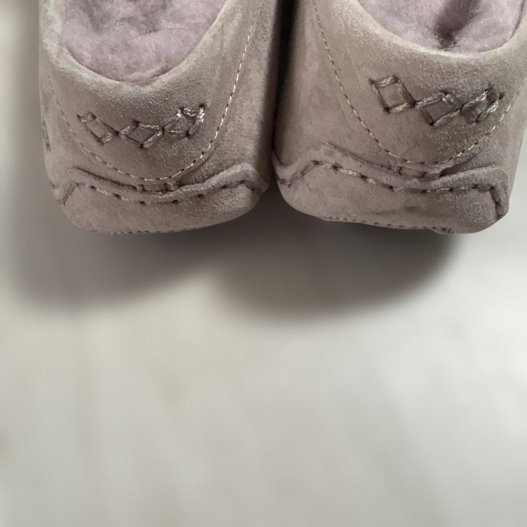 UGGアンスレーボウ モカシン ローファー ピンク ファー スエード 24cm