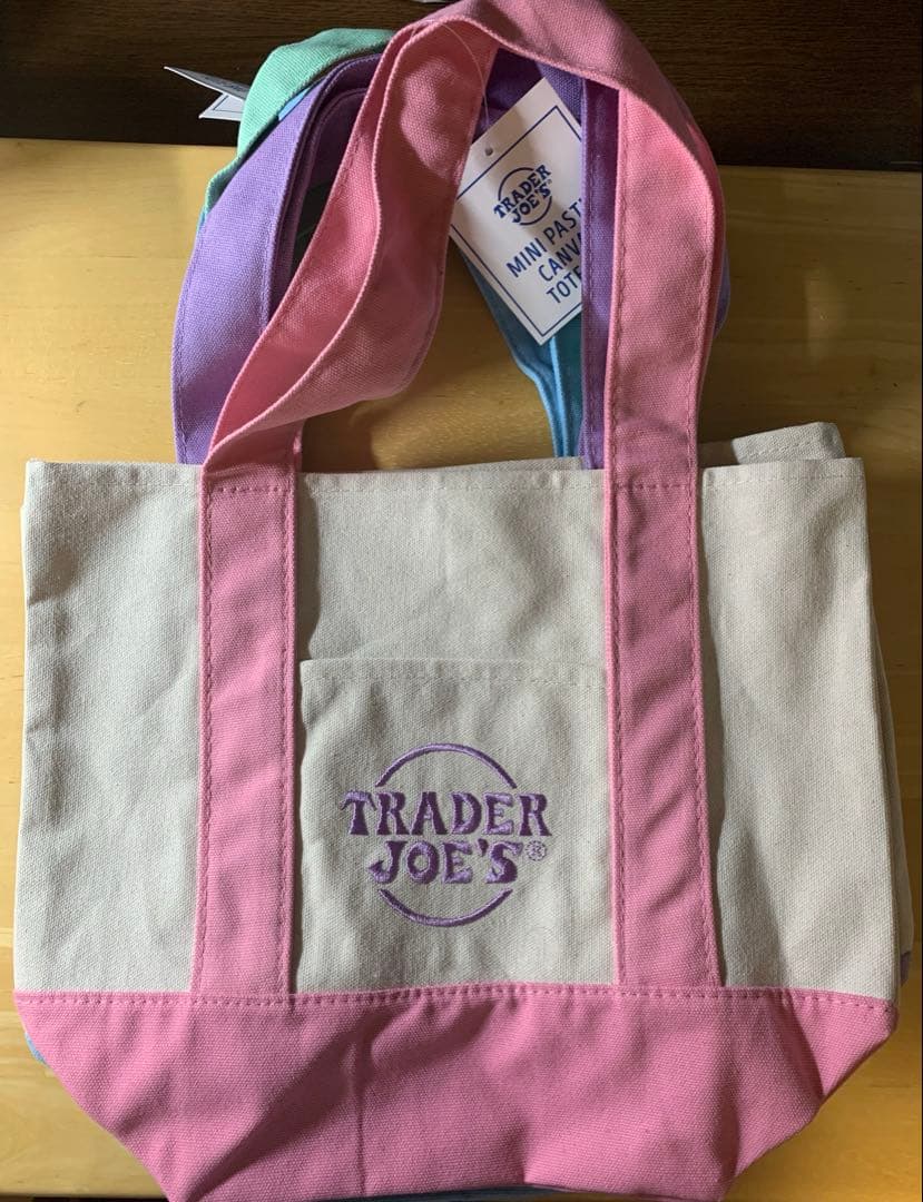 【新品未使用】Trader Joe’s ミニキャンバストートパステル4色セット