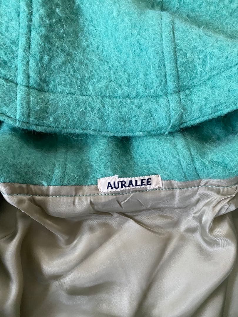AURALEE AHOODED フード オーラリー　ウール　コート　グリーン