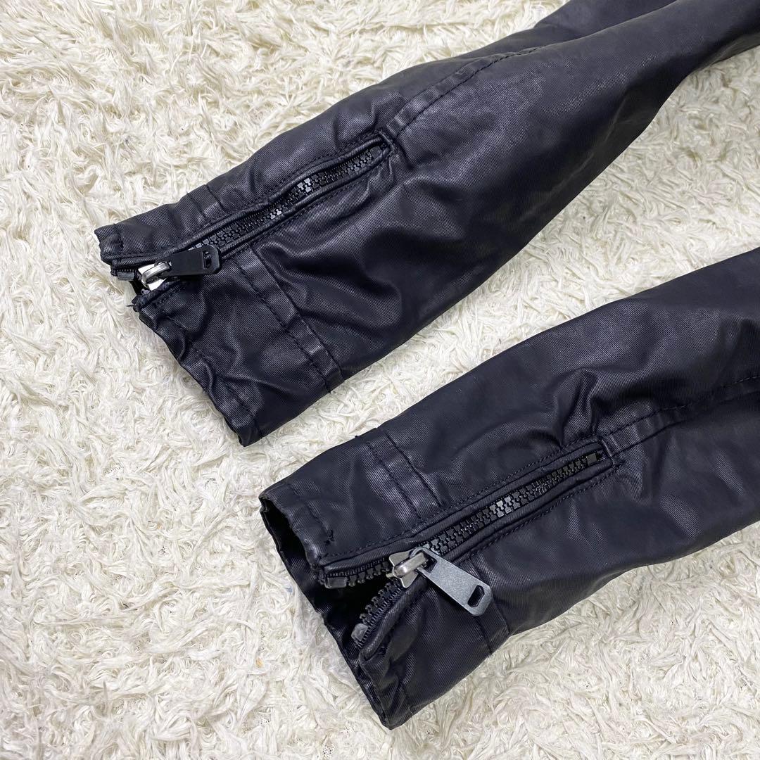 美品 ディーゼル ライダース ハイネック ブルゾン コーティング ブラック XS